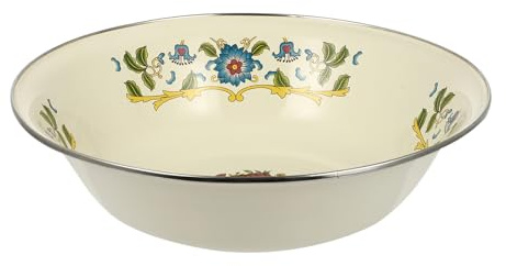 Toyvian Bassine Émaillée Vintage Robuste pour Cuisine et Salle de Bain Bassin Multifonction pour Préparation Pâte Lavage et Rangement Ustensile Ancien Pratique pour Usage Domestique