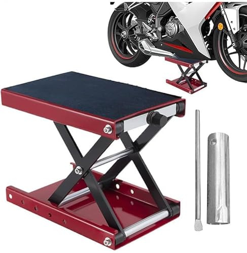 Gato de moto - Gato de tijera de moto, portátil y ajustable | Plataforma hidráulica robusta para taller, mantenimiento, reparación, conductores, uso doméstico, profesionales, conductores, mecánicos