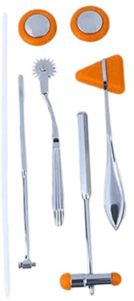 Sharplace Set di percussioni neurologiche Martelli per riflessi Robusto test di diagnosi dei riflessi neurologici per infermieri Accessori in acciaio, Orangina