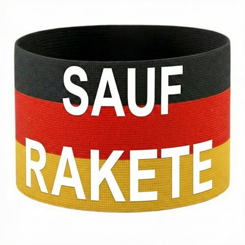 Jasio - Armbinde SAUF RAKETE | 26 x 9 cm (Größe: L) | Bier Kapitän Armbinde | DAS ORIGINAL