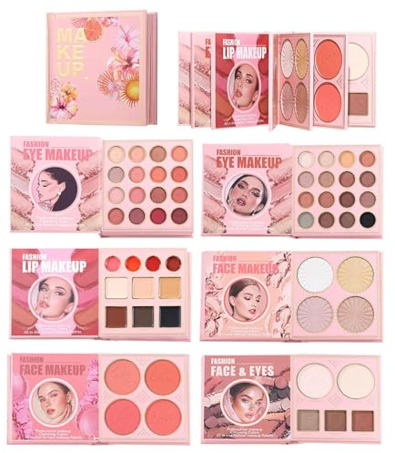 Paleta De Maquillaje Polvo Iluminador de Larga Duración y Fácil Difuminado | Libro De Sombras De Ojos Paleta Cosmética para Mujeres, Niñas, Cumpleaños, San Valentín, Boda, Viaje, Exterior y Trabaj