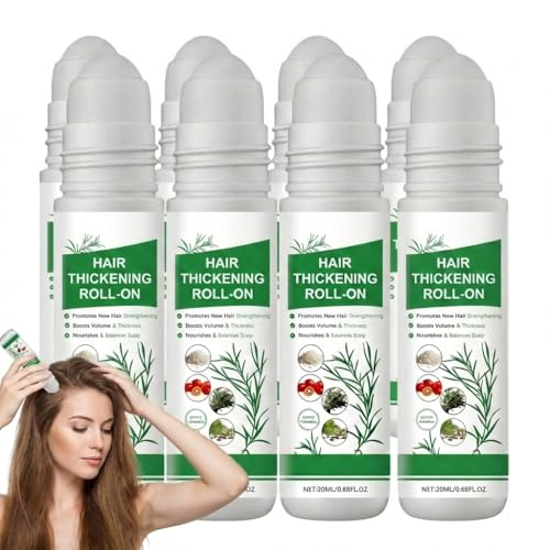 Haarverdickendes Roll-On-Serum, Volumen- Stärkungsserum für die Kopfhaut, Pflege für dünner werdendes Haar, Haaröl für trockenes, geschädigtes Haar, tägliches nährendes Serum für die Kopfhaut (8PCS)