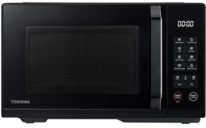 Toshiba MW3-EG23PE(BK) microondas con grill, 23 L, microondas 800 W, grill 1000 W, 10 niveles de potencia, función Chef Defrost, menú automático, fácil de limpiar, negro