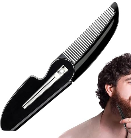 Peine Para Barba De Hombres Cepillo Para Bigote De Bolsillo Para Estilizar | Peine Madera Plegable Hombre Para Aseo Personal, Viaje, Desplazamiento, Peluquería, Hogar Y Dormitorio