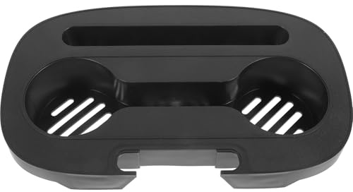 ifundom Portavasos para Silla de Playa Clip, Bandeja Ligera de Plástico Negro Espacio Adecuado para Camping y Uso Diario