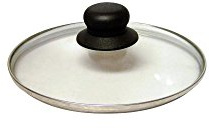 Baumalu, Couvercle en Verre Cerclé Inox 32 cm avec Bouton Bakélite - Couvercle Universel pour Casserole, Poêle, Marmite et Sauteuse - Argenté, Pratique et Durable