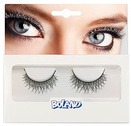 Boland - Selbstklebende Wimpern Glitter, 1 Paar, künstliche Wimpern, einfaches Auftragen, Augenaufschlag, Mottoparty, Karneval