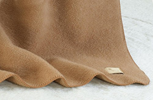 Wohnen & Accessoires Wolldecke aus 90% Schurwolle und 10% Alpaka in 145x200-220cm umkettelt (145x200cm)