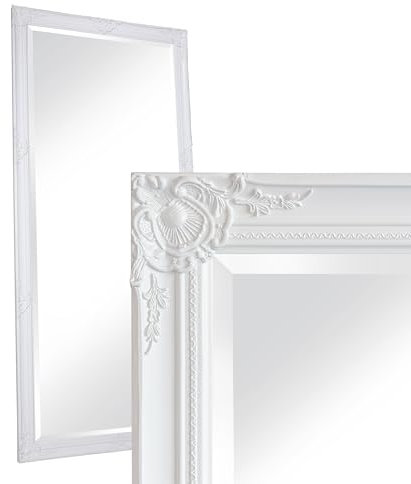 Wholesaler GmbH LC Home Wandspiegel Barock weiß ca. 180 x 80 cm Antik-Stil m. Facettenschliff XL Ganzkörperspiegel