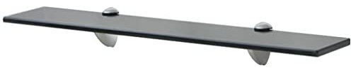 vidaXL Wand Regal Glasregal Glasboden Glasablage Badregal Schwarz 60x20 cm 8 mm