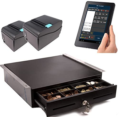 Mobiles Kassensystem für GASTRONOMIE: 7 Bedienerterminal, 2x Bondrucker, Kassenlade/DSFinV-K, TSE-Konform, ohne ABO