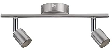 Paulmann 66744 Spotlight Carolina 2-flammig Spot ohne Leuchtmittel Deckenlampe max. 2x10 Watt Nickel matt Metall GU10 Deckenstrahler