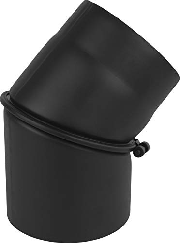 Ofenrohr Knie Winkel Bogen 0-45° verstellbar Stahlrohr Abgasrohr Hitzebeständig 600°C Abgasrohr Senotherm Schwarz 2mm Heizung Rauchrohrbogen (150mm)