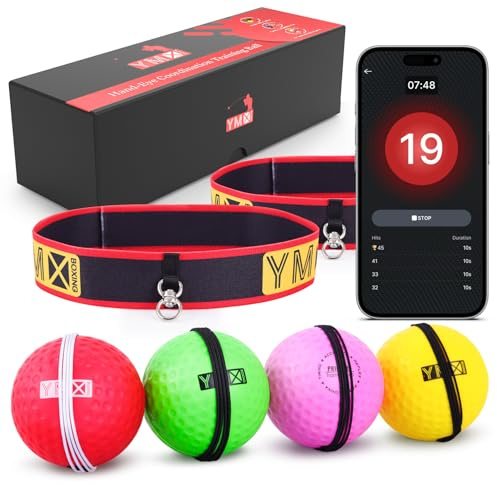 YMX BOXING Reflexball - 4 Bälle + 2 Stirnbänder, ideal für das Training von Reflex, Reaktion und Auge-Hand-Koordination