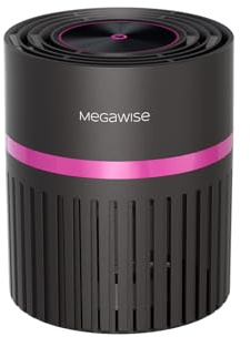 Purificatore d'aria MEGAWISE H13 True HEPA per casa e ufficio - Purificatore d'aria da tavolo compatto con filtrazione a 3 stadi, funzionamento ultra silenzioso a 24 dB, indicatore del filtro (EPI810)