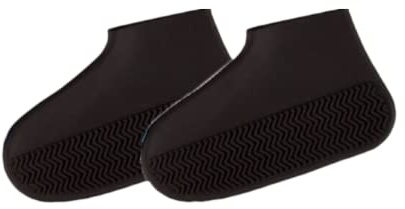 URYYRIT Copriscarpe Avvio di Pioggia Impermeabile in Lattice Riutilizzabile Copri di Stivale da Pioggia in Gomma Non Slip Overshoes Accessori per Scarpe-Black,M