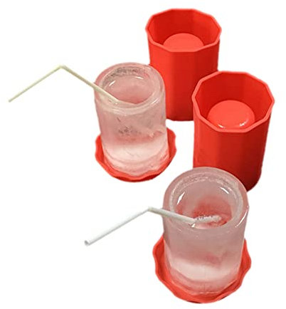 Ice Shot Glass Mould, Silicone Beer Glass Ice Molds, Maker, Easy Release and Clean, Reusable Drinking Accessories, Trays for
