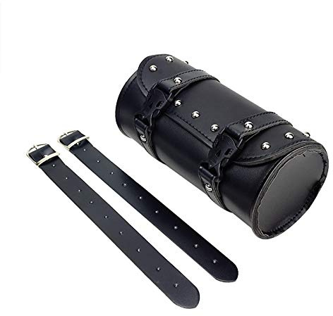 HCmotorku Motorrad Lenkertasche Satteltasche Werkzeugtaschen Gabel Werkzeugtasche Gabelrolle Lauftasche Sissybar Aufbewahrungstasche Leder Universal passend für Harley Yamaha Suzuki Schwarz