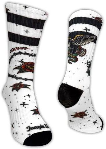 Jungle Socks Bunte Lustige Sportsocken für Männer & Frauen – Lange Socken für CrossFit, Hyrox, Fitness, Laufen, Radfahren, MTB, Wandern & Alltag – Atmungsaktive Streetwear Socken.