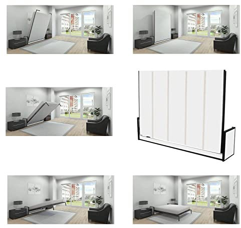 Wallbedking Horizontal Wandbett 200cm x 160cm - King Size Klappbett Schrankbett Gästebett Funktionsbett Studiobett mit Gasdruckfeder Mechanismus für Schlafzimmer