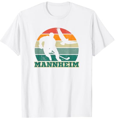 Cooles Eishockey Fan Shirt Stadt Mannheim mit Adler Skyline T-Shirt