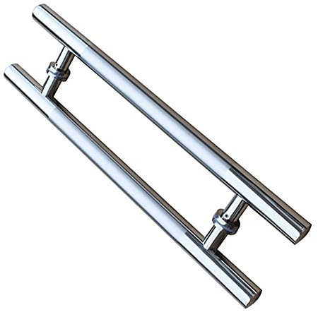 Torbeschläge, gebürsteter Edelstahl 304, Dickes Rundrohr, Glastür, Push-Pull-Handlauf, Schiebetürgriff, Türbeschläge, Zubehör, 8 Größen (Größe: 50 x 30 cm)