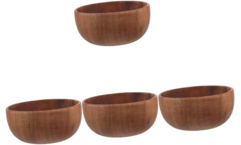 Cabilock 4 Pièces Bol En Bois Bols À Fruits En Bois s À Salade En Soupière s Pour Soupe De Nouilles s En À Fruits En Grand À Soupe Plateau De