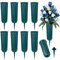 Vaso per cimitero, vasi per fiori commemorativi in plastica con paletto Portafiori per lapide per decorazioni cimiteriali (10, Verde)
