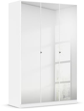 Rauch Möbel Reflect, Kleiderschrank, Farbe Weiß, Breite 136 cm | Schrank, 2-türig, mit Spiegel, Zubehör Classic, für Schlafzimmer, Kinderzimmer, Studentenwohnung, Garderobe, Flur