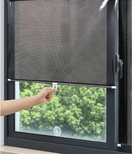 Suction Cup Roller Blinds,blackout curtains,automatic retractable roller shades,Sunscreen Insulation Shading Curtain Window Shade Blind Kitchen Office Car Privacy Screen