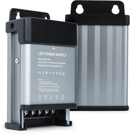 KSIBNW 12V LED Trafo 100W Transformator Outdoor IP44, Wasserdicht LED Netzteil Treiber 230V auf DC 12 Volt 8,3A Elektronischer Schalt Niedervolttrafo Konstantspannungs Driver Außen für LED Streifen