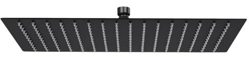 Regenbrause Edelstahl 40x30 cm Rechteckig Schwarz, ShGaxin Duschkopf, Regendusche, Regenduschkopf, Shower Head - SPU:147701