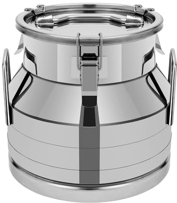 Milchkanne Auslaufsicherer Deckel Milchkrug Transportkanne Edelstahlbehälter,Transportkanne auslaufsicherer Deckel mit Gummidichtung,für Wein,Öl, Saft Behälter (40L)