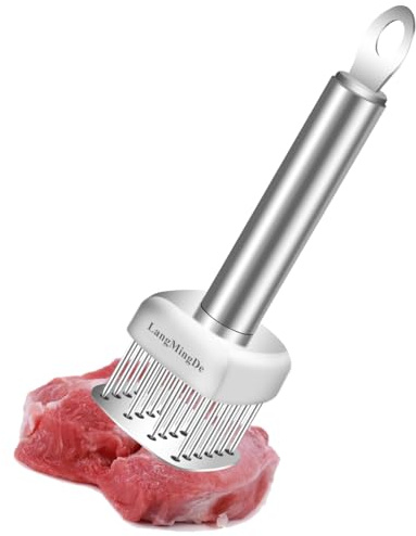 LANGMINGDE 316 Stainless Steel Meat Tenderizer Tool, 24 Sharp Needles for Tenderizing Steak Chicken Pork Veal Barbecue Marinating
