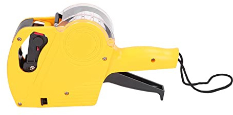 Prisetikettmaskin, 8-siffrig Prislapp Gun med Patron Etikettmaskin Prissättning Pistolsats Numerisk Etikettpistol Numerisk Etikettpistol Prismärkningsverktyg för Märkning Av (Gul)