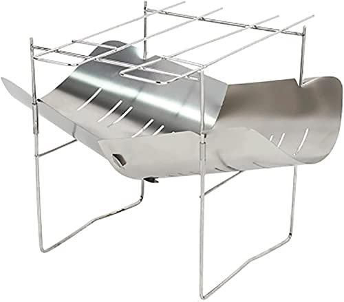 Mini barbecue portable en acier inoxydable pour le camping, grille de cuisson pliable avec support de barbecue au charbon de bois, idéal pour les pique-niques en plein air
