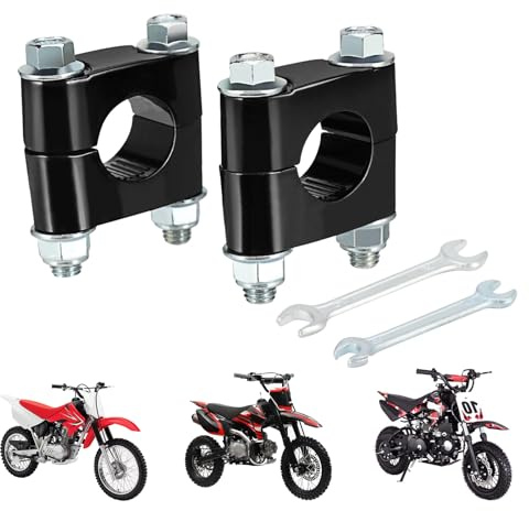 USTPO Motorcycle Handlebar Risers 22mm 7/8 Handle Bar Clamp Mounts CNC Universal for CRF SSR XR Tao Tao 50 70 110 Dirt Pit Bike Black