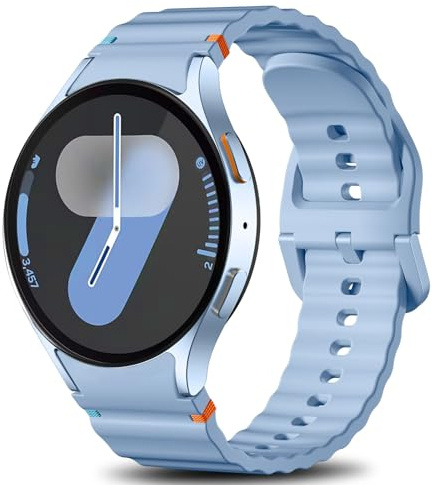 Ynitec Sportarmband Kompatibel med Galaxy Watch 7 Armband 40mm 44mm-No Gap Mjukt silikonarmband för Galaxy Watch 6 5 4 FE, 20mm klockarmband för Galaxy Watch Classic/Pro 47mm 46mm 45mm 43mm 42mm