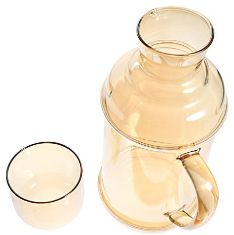 OFFSCH Botella De Agua Fría De Diseño Vintage Hecha De Vidrio Resistente Al Calor Para Limonada Helada Tés Helados Para Uso Dormitorios Jarra De Agua Noche