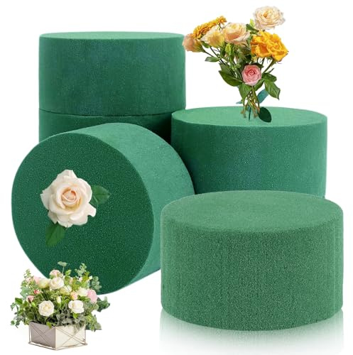 8 Pezzi Schiuma per Fiori Cilindrica, 8 x 4 cm, Schiuma Bagnata, Muschio a Incastro, per Composizioni Floreali, per Fai da Te, Matrimoni, Regali, Decorazioni, Fiori