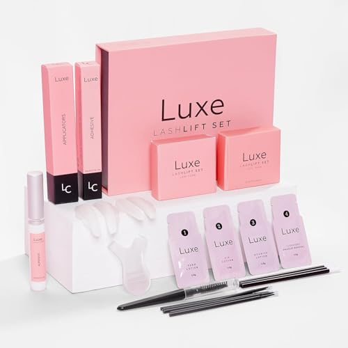 Luxe Cosmetics Lash Lift kit – Professional Eyelash Lift Kit with Perm & Curl Formula – Lash Lifting Set for Salon & At-Home Use – Up to 3 Uses – Lasts 6–8 Weeks