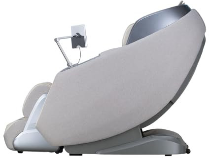 Home Deluxe Massagesessel Alvina mit Premium Webstoffpolsterung Grau 157 x 76,7 x 116 cm | 4D Massagetechnologie, 24 Massageprogramme, Wärmefunktion