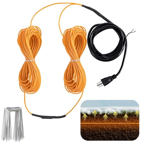 118 Ft Thermostatic Soil Heating Cable, Rubber Plant Soil Heater Cable