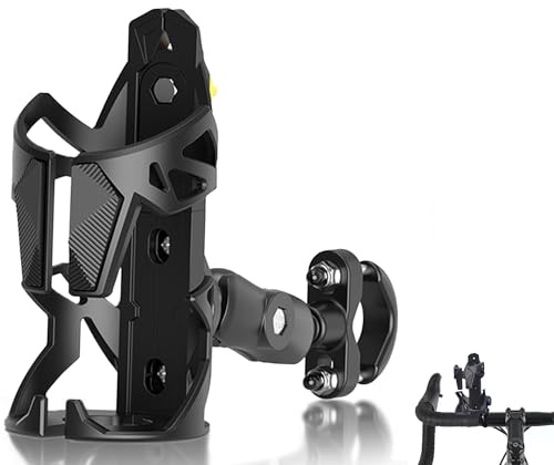 Bike Water Bottle Holder, Motorcycle Cup Holder 360 Degrees Rotation, Bottle Cage Bicycle Cup Holder, Water Bottle Holder for Motorbike Bicycle Black