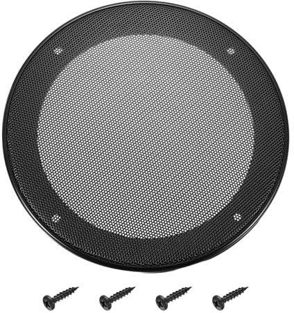 sourcing map Cubierta de malla para altavoz de 5 pulgadas, cubierta de metal para altavoz de subwoofer, protector de rejilla de malla con marco de plástico ABS negro para accesorios de audio de coche