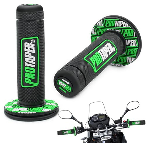 HABNI Moto Cross 125Cc Guidon 7/8Inch Poignées En Caoutchouc Noir Vert Diamètre 22/24Mm Pour Frein Et Accélérateur