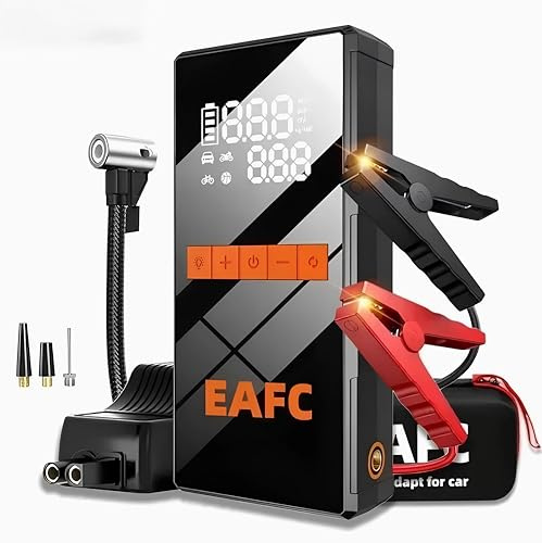 Arrancador de Coche 1200A con Compresor 150PSI, 20000mAh Batería Externa, Linterna LED, para Coches/Gasolina 4.0L y Diésel 2.0L, Incluye Bolsa de Almacenamiento
