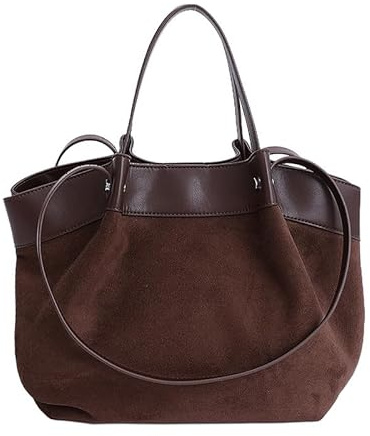 Sanivovonu Unisoul Wildleder Handtasche Damen,Tote Bag Groß Shopper Tasche Shoulder Bag Mit Magnetverschluss, Schultertasche Damen-Shopper Für College Schule Arbeit Reisen Shopping