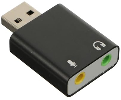 Scheda Nero Alluminio USB Esterna Stereo di 7.1 Lega Audio | Plug And Play, Jack Cuffie e Microfono, per Altoparlanti o Cuffiette, Soluzione Alternativa per Schede Originali Guaste