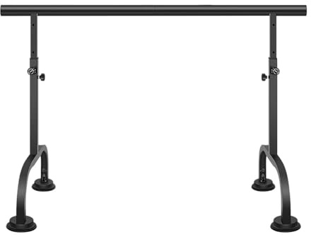 Generiskt stabil, bärbar stålbalettstång justerbar från 80 till 115 cm, fristående, för hemmagym, dansstudio, för töjning och pilatesträning, svart – 150 cm/4,92 fot